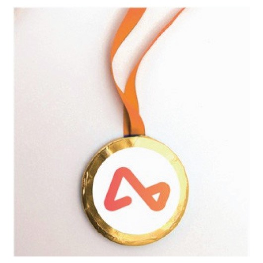 Custom Chocolate Medals White Sticker
